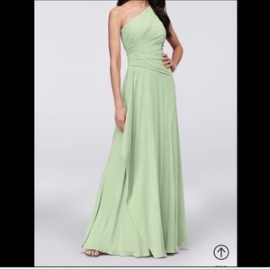 David’s Bridal bridesmaid dress-oneshoulder Meadow